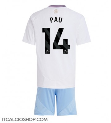 Aston Villa Pau Torres #14 Seconda Maglia Bambino 2024-25 Manica Corta (+ Pantaloni corti)